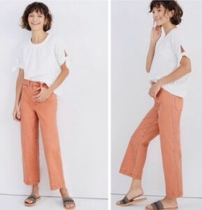Madewell Cropped Straight-Leg Jeans in Dusty Coral